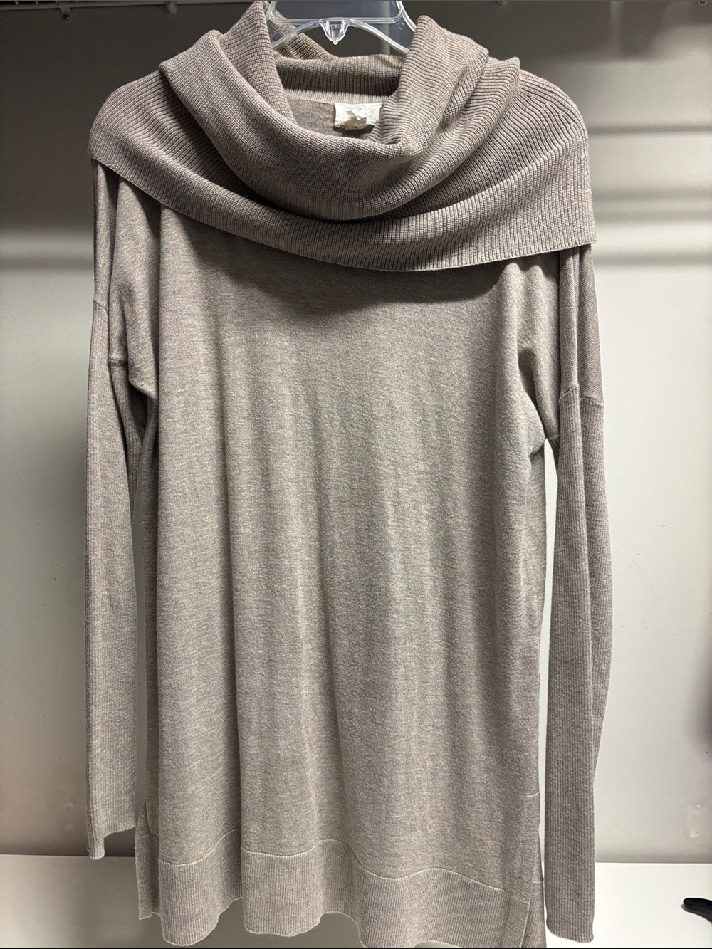 Caslon Light Taupe Cowl Neck Tunic Sweater